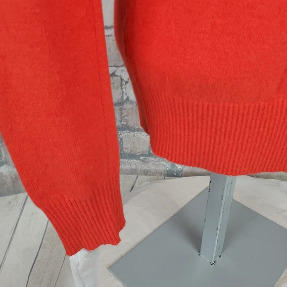 J. Crew  Factory Merino Wool Alpaca Crew Neck Heart Pullover Sweater Orange XS - Picture 5 of 10